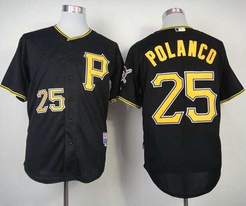 Pirates #25 Gregory Polanco Black Cool Base Stitched MLB Jersey - Click Image to Close
